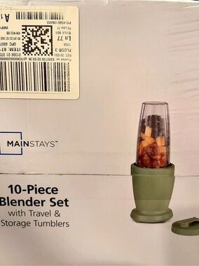 Mainstays 10-Piece Blender Set Green & Yellow NWT
